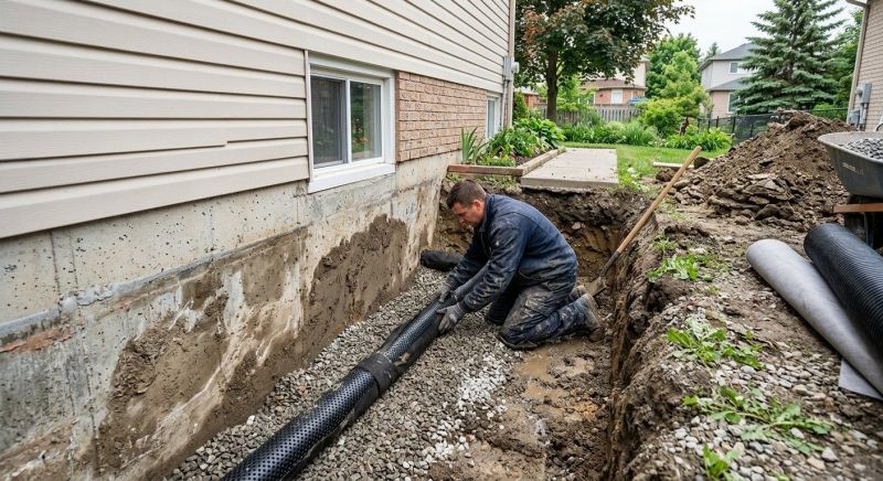 Basement Drainage Installation in Auburn, AL